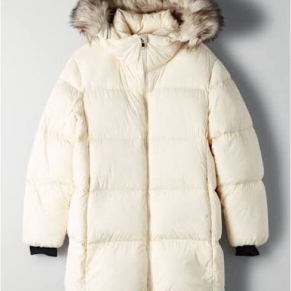 Aritzia Babaton Cream Park City Coat With Removable Faux Fur Hood Medium EUC! main image 4